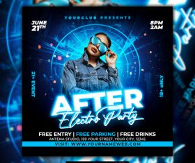 Night club party flyer social media vector