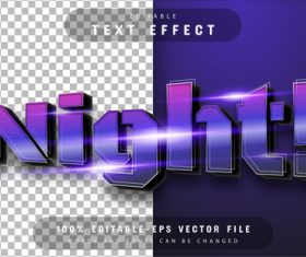 Night editable text style vector
