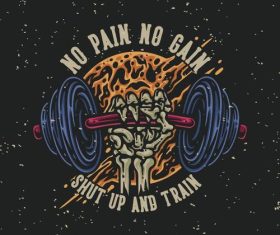 No pain no gain vector