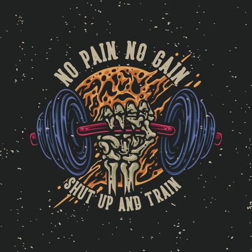 No pain no gain vector