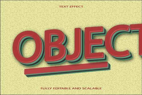 Object emboss editable text effect vector