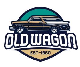 Old wagon car vector
