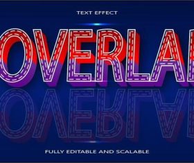 Overlap emboss editable text effect vector
