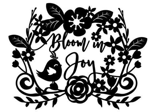 Papercut bloom in joy vector