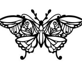 Papercut butterfly vector