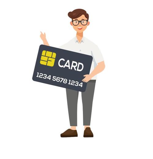 People holding bank cards vector