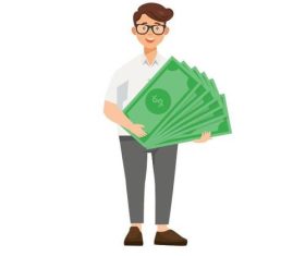 People with money vector