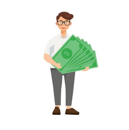 People with money vector