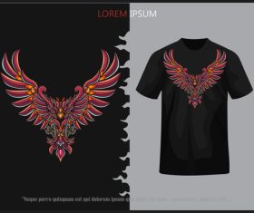 Phoenix bird arts tshirt vector