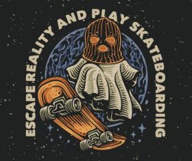Play skateboarding vector