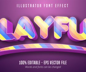 Playful editable text effect font vector
