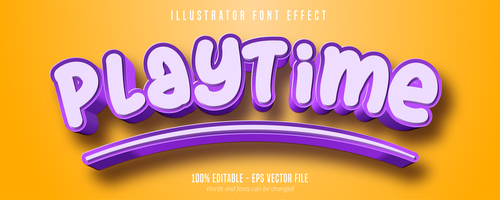Playtime text effect font style vector