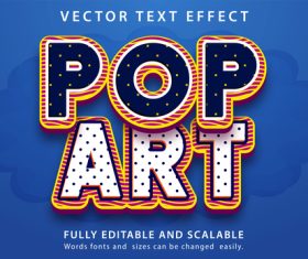 Pop art emboss editable text effect vector