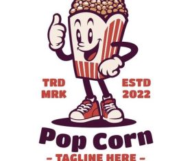 Pop corn cartoon vector