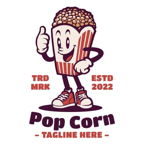Pop corn cartoon vector
