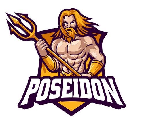 Poseidon cartoon vector