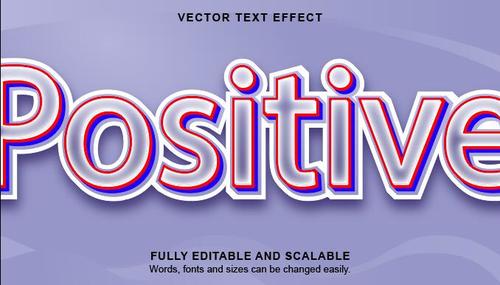Positive text effect vector