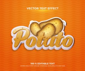 Potato effect text editable vector