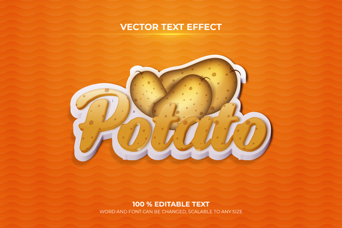 Potato effect text editable vector