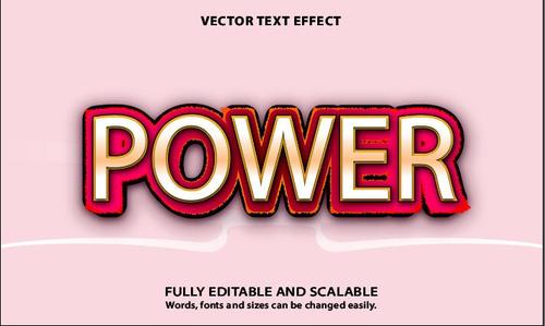 Power text effect vector