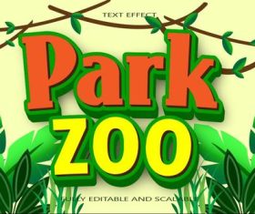 Prak zoo emboss editable text effect vector