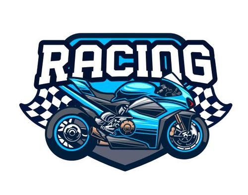 Racing motorcycle logo vector
