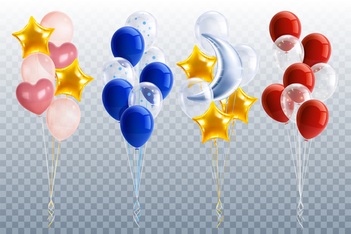 Realistic party balloons vector