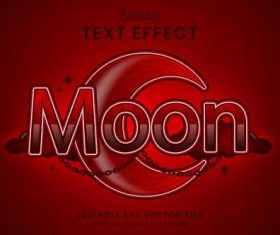 Red moon text effect vector