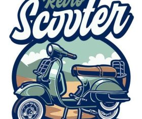 Retro scooter vector