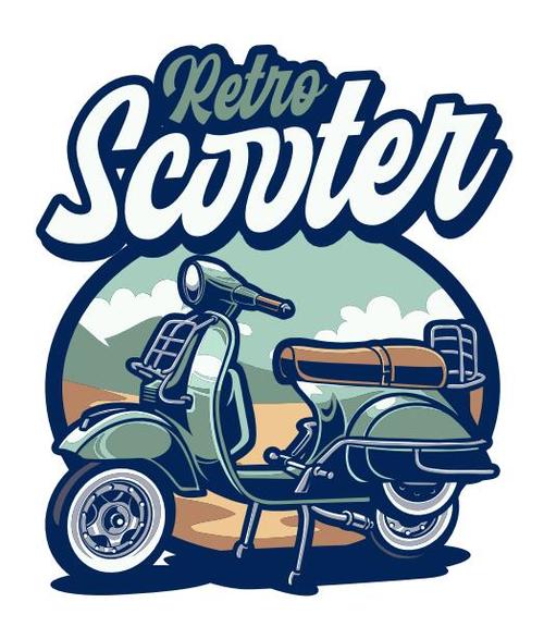scooter logo template, transportation design vector icon illustration.  2954448 Vector Art at Vecteezy