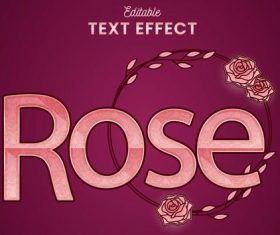 Rose text effect vector