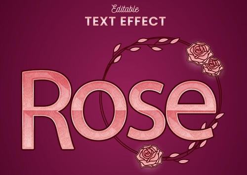 Rose text effect vector