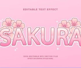 Sakura text effect vector