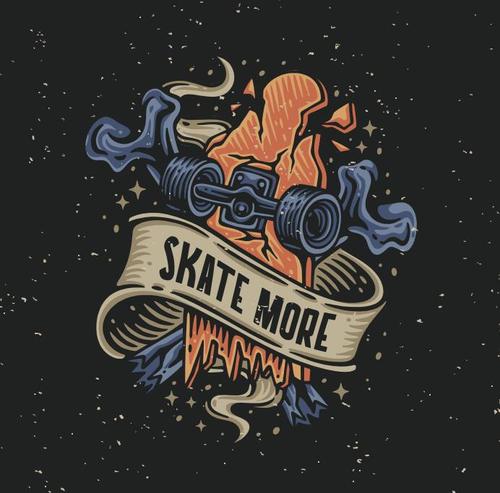 Skate more vector