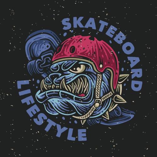 Skateboard lifestyle vector
