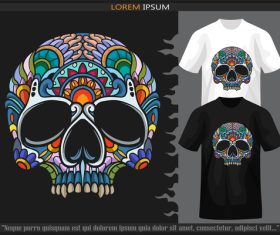 Skull arts tshirt vector