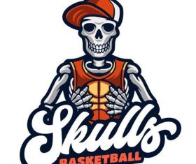 Skull basketball vector