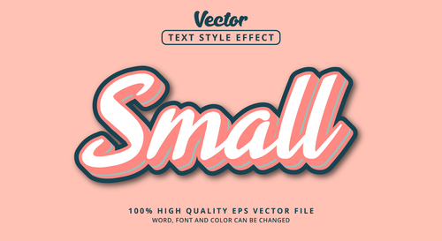 Small 3d editable text style vector