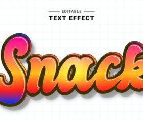 Snack 3d editable text style vector