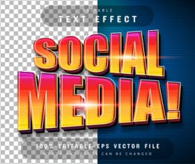 Social media editable text style vector