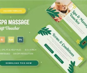 Spa massage gift voucher vector