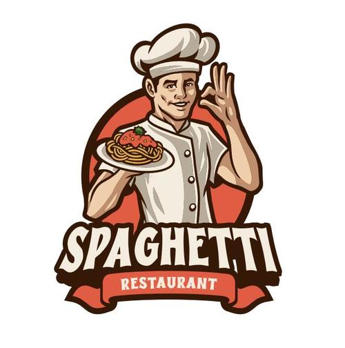 Spaghetti chef vector