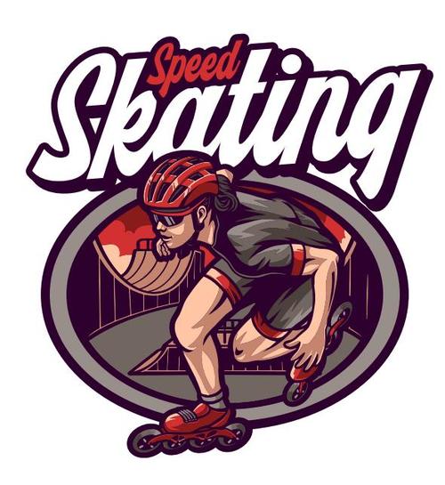 Speed skating vector