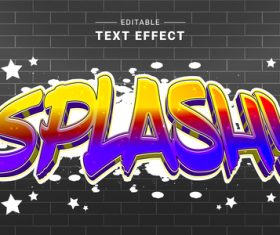 Splash editable text effect vector
