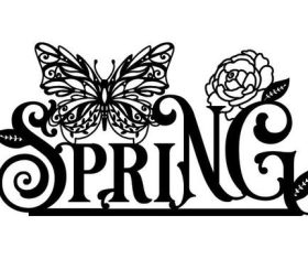Spring papercut vector
