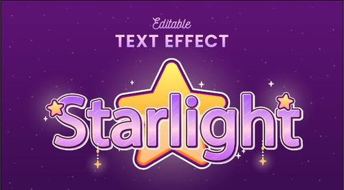 Starlight text effect vector