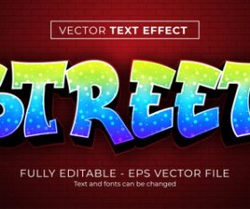 Street editable text vector
