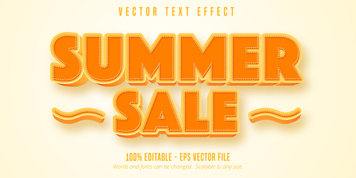 Summer sale text effect font style vector