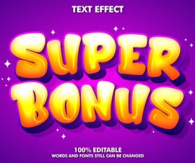 Super bonus 3d editable text effect font vector