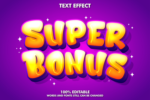 Super bonus 3d editable text effect font vector
